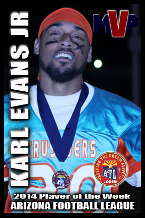 W9 AzFL 2014 MVP Karl Evans Crusaders